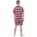 Background Texture Plaid Red Men s Mesh Tee and Shorts Set View2