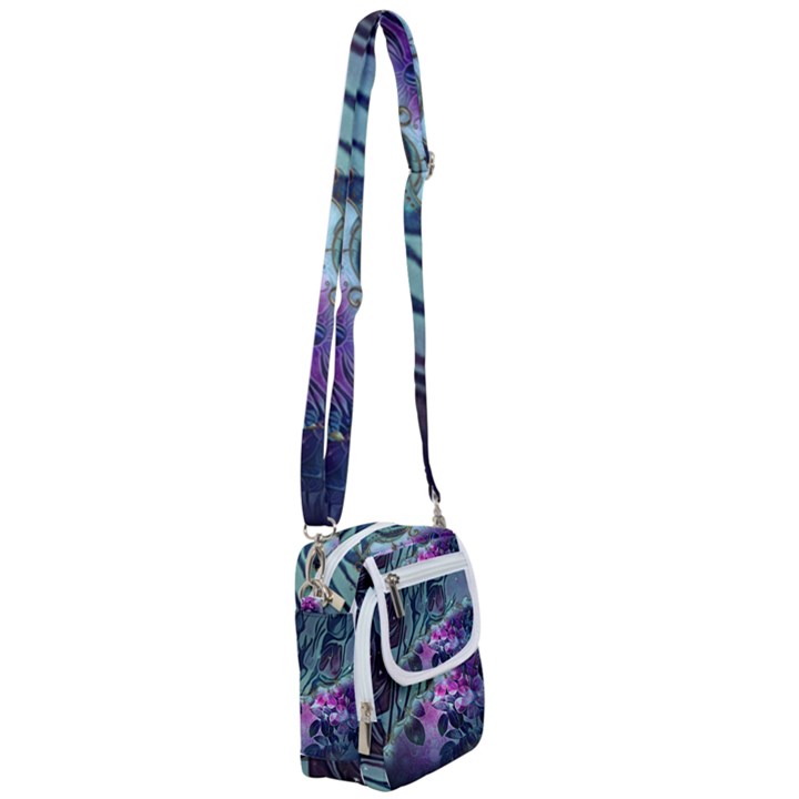 Decorative Floral Design Shoulder Strap Belt Bag