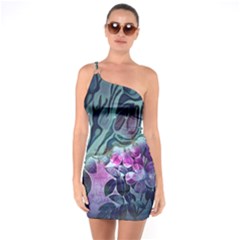 Decorative Floral Design One Soulder Bodycon Dress by FantasyWorld7