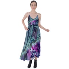 Decorative Floral Design Tie Back Maxi Dress by FantasyWorld7