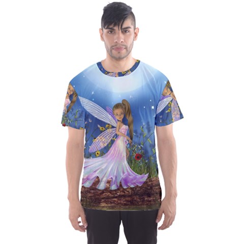 Little Fairy In The Night Men s Sports Mesh Tee by FantasyWorld7