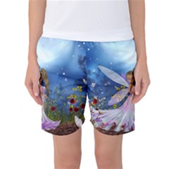 Little Fairy In The Night Women s Basketball Shorts by FantasyWorld7