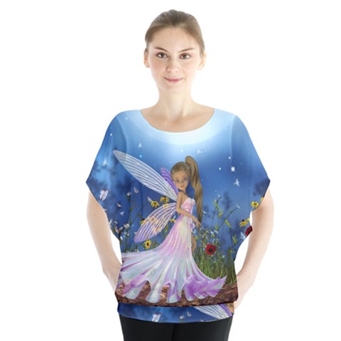 Little Fairy In The Night Batwing Chiffon Blouse by FantasyWorld7