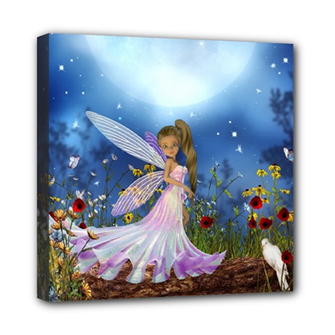 Little Fairy In The Night Mini Canvas 8  X 8  (stretched) by FantasyWorld7