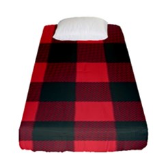 Canadian Lumberjack Red And Black Plaid Canada Fitted Sheet (single Size) by snek