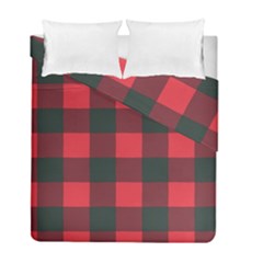 Canadian Lumberjack Red And Black Plaid Canada Duvet Cover Double Side (full/ Double Size) by snek