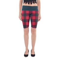 Canadian Lumberjack Red And Black Plaid Canada Yoga Cropped Leggings by snek