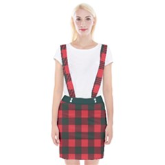 Canadian Lumberjack Red And Black Plaid Canada Braces Suspender Skirt by snek