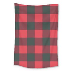 Canadian Lumberjack Red And Black Plaid Canada Large Tapestry by snek