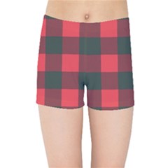 Canadian Lumberjack Red And Black Plaid Canada Kids  Sports Shorts by snek