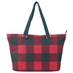 Canadian Lumberjack Red And Black Plaid Canada Full Print Shoulder Bag by snek