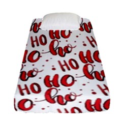 Christmas Watercolor Hohoho Red Handdrawn Holiday Organic And Naive Pattern Fitted Sheet (single Size) by genx