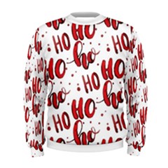 Christmas Watercolor Hohoho Red Handdrawn Holiday Organic And Naive Pattern Men s Sweatshirt by genx