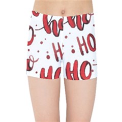 Christmas Watercolor Hohoho Red Handdrawn Holiday Organic And Naive Pattern Kids  Sports Shorts by genx