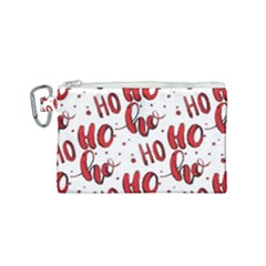 Christmas Watercolor Hohoho Red Handdrawn Holiday Organic And Naive Pattern Canvas Cosmetic Bag (small) by genx