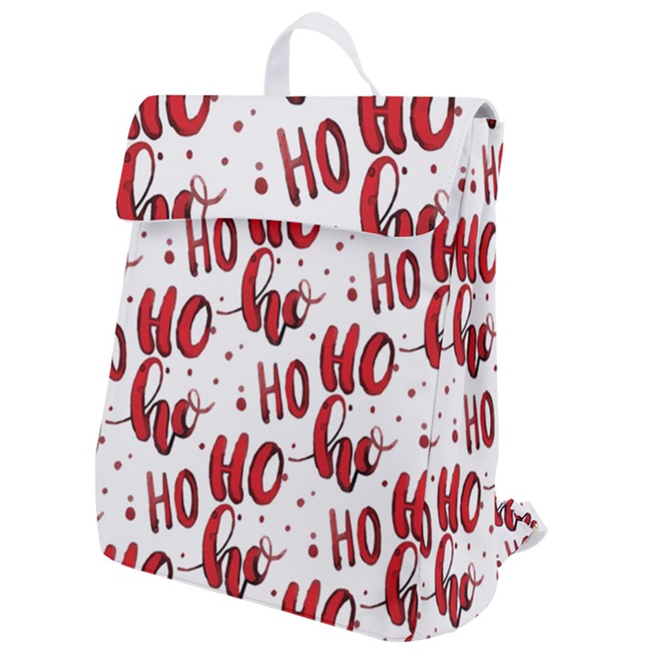 Christmas Watercolor hohoho red handdrawn holiday organic and naive pattern Flap Top Backpack