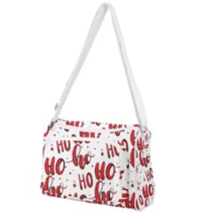 Christmas Watercolor Hohoho Red Handdrawn Holiday Organic And Naive Pattern Front Pocket Crossbody Bag by genx