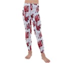 Christmas Watercolor hohoho red handdrawn holiday organic and naive pattern Kids  Lightweight Velour Leggings View1