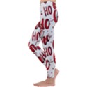 Christmas Watercolor hohoho red handdrawn holiday organic and naive pattern Kids  Lightweight Velour Leggings View2