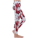 Christmas Watercolor hohoho red handdrawn holiday organic and naive pattern Kids  Lightweight Velour Leggings View3