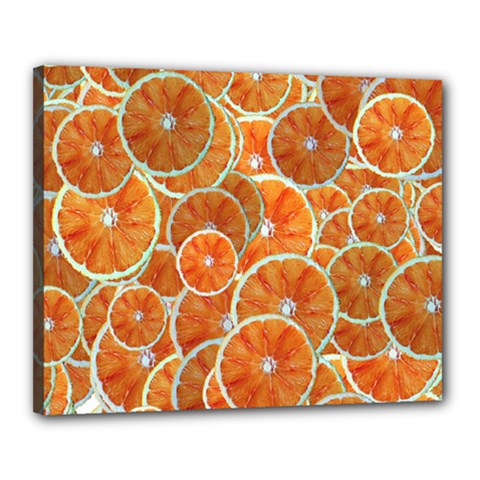 Oranges Background Texture Pattern Canvas 20  X 16  (stretched)