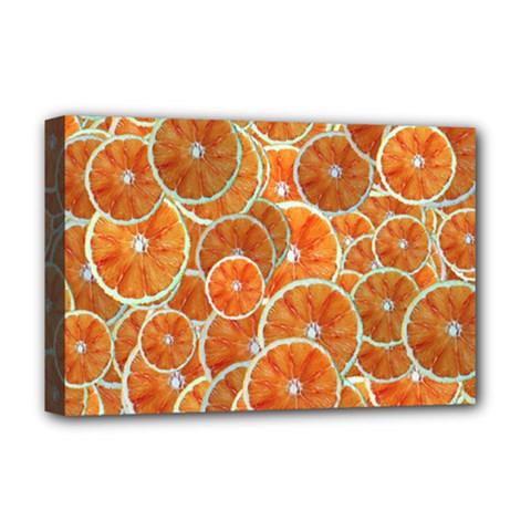 Oranges Background Texture Pattern Deluxe Canvas 18  X 12  (stretched)