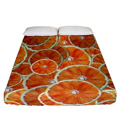 Oranges Background Texture Pattern Fitted Sheet (california King Size)