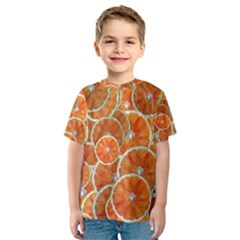 Oranges Background Texture Pattern Kids  Sport Mesh Tee