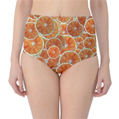 Oranges Background Texture Pattern Classic High-waist Bikini Bottoms