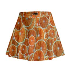 Oranges Background Texture Pattern Mini Flare Skirt by HermanTelo