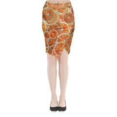 Oranges Background Texture Pattern Midi Wrap Pencil Skirt