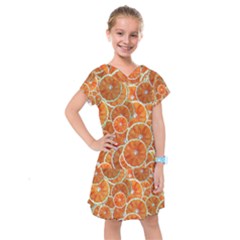 Oranges Background Texture Pattern Kids  Drop Waist Dress