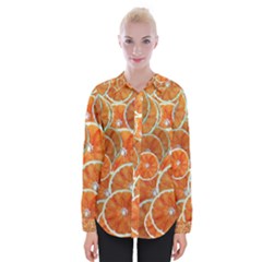 Oranges Background Texture Pattern Womens Long Sleeve Shirt