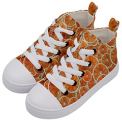 Oranges Background Texture Pattern Kids  Mid-top Canvas Sneakers