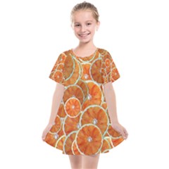 Oranges Background Texture Pattern Kids  Smock Dress