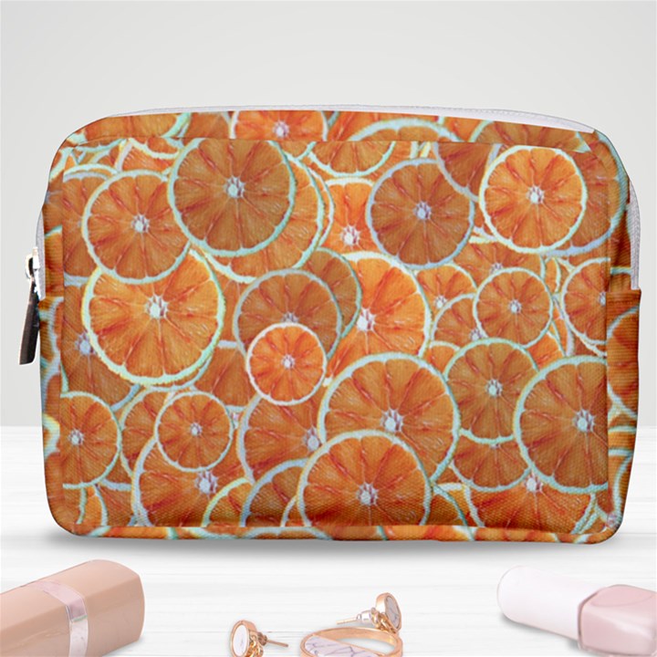 Oranges Background Texture Pattern Make Up Pouch (Medium)