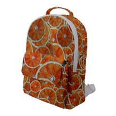 Oranges Background Texture Pattern Flap Pocket Backpack (large) by HermanTelo