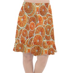 Oranges Background Texture Pattern Fishtail Chiffon Skirt by HermanTelo