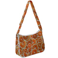 Oranges Background Texture Pattern Zip Up Shoulder Bag