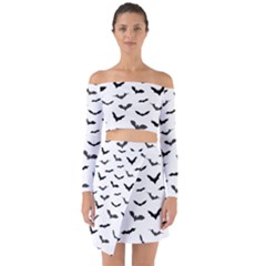 Bats Pattern Off Shoulder Top With Skirt Set by Sobalvarro