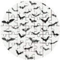 Bats Pattern Wooden Puzzle Round View1