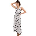 Bats Pattern V-Neck Chiffon Maxi Dress View1