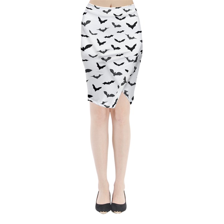 Bats Pattern Midi Wrap Pencil Skirt