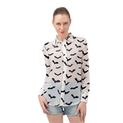 Bats Pattern Long Sleeve Chiffon Shirt