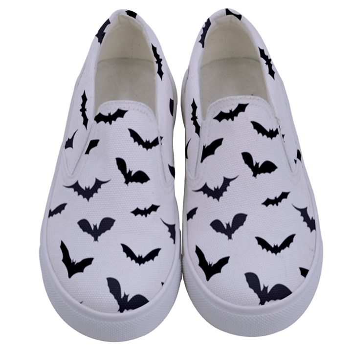 Bats Pattern Kids  Canvas Slip Ons