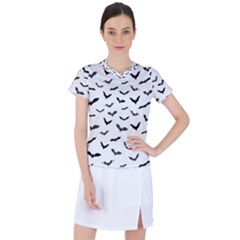 Bats Pattern Women s Mesh Sports Top