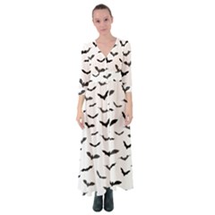 Bats Pattern Button Up Maxi Dress by Sobalvarro