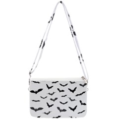 Bats Pattern Double Gusset Crossbody Bag