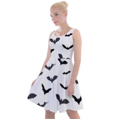 Bats Pattern Knee Length Skater Dress