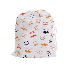 Pumpkin Faces Pattern Drawstring Pouch (xl)